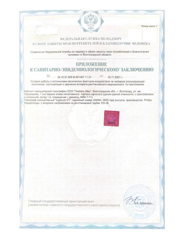 Приложение к санитарно-эпидемиологическому заключению 15/11/2026